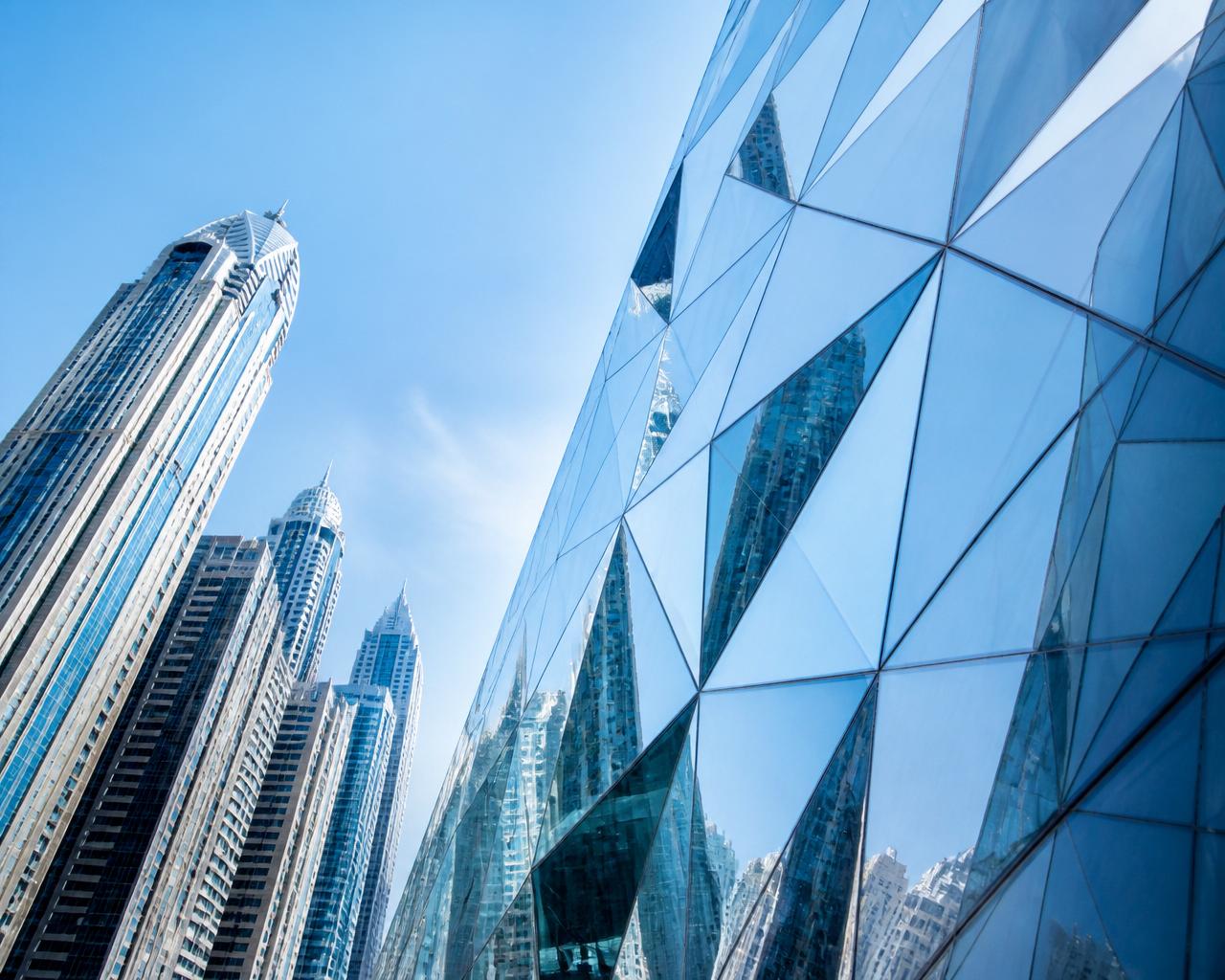 Luxury Dubai glass skyscrapers